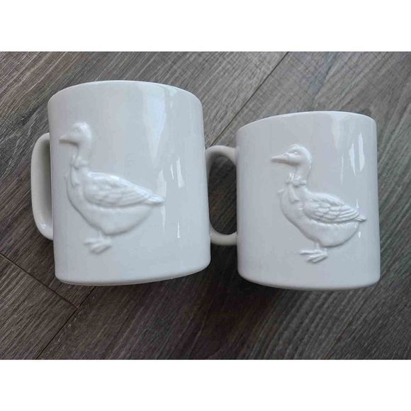Otagiri Geese Ducks Farm Cottage Kitchen Cabin Coffee Mugs set of 2 - Picture 2 of 4